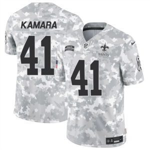 New Orleans Saints #41 Alvin Kamara 2024 F.U.S.E. Arctic Camo Salute To Service Limited Stitched Jersey
