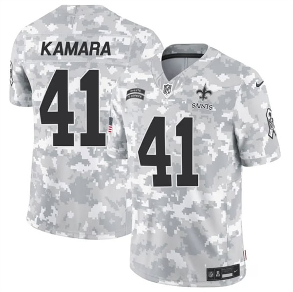 New Orleans Saints #41 Alvin Kamara 2024 F.U.S.E. Arctic Camo Salute To Service Limited Stitched Jersey