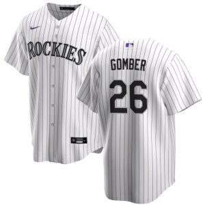 Colorado Rockies #26 Austin Gomber White Cool Base Stitched Jersey