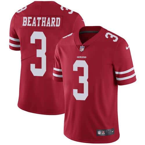 San Francisco 49ers #3 C.J. Beathard Red Vapor Untouchable Limited Stitched Jersey