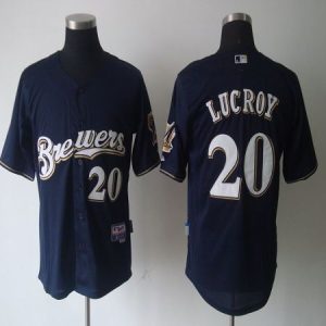 Brewers #20 Jonathan Lucroy Blue Cool Base Stitched Jersey
