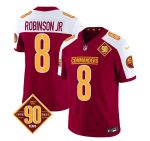 Washington Commanders #8 Brian Robinson Burgundy White 2023 F.U.S.E. 90th Anniversary Vapor Limited Stitched Jersey
