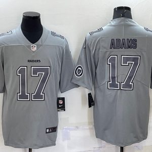 Las Vegas Raiders #17 Davante Adams Gray With Patch Atmosphere Fashion Stitched Jersey