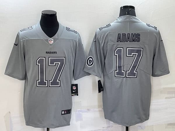 Las Vegas Raiders #17 Davante Adams Gray With Patch Atmosphere Fashion Stitched Jersey