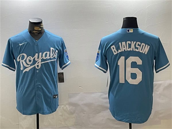 Kansas City Royals #16 Bo Jackson Blue Cool Base Stitched Jersey