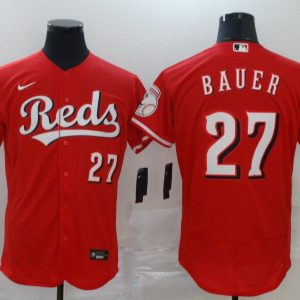 Cincinnati Reds #27 Trevor Bauer Reds Flex Base Stitched Jersey