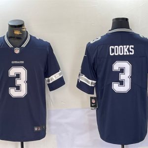 Dallas Cowboys #3 Brandin Cooks Navy Vapor Untouchable Limited Stitched Jersey