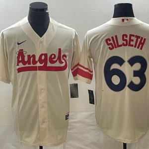 Los Angeles Angels #63 Chase Silseth Cream City Connect Cool Base Stitched Jersey