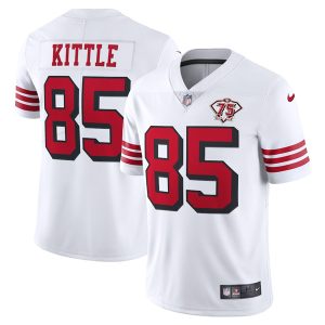 San Francisco 49ers #85 George Kittle White 2021 75th Anniversary Vapor Untouchable Limited Stitched Jersey