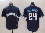 Chicago Cubs #24 Cody Bellinger Navy City Connect Cool Base Stitched Jersey