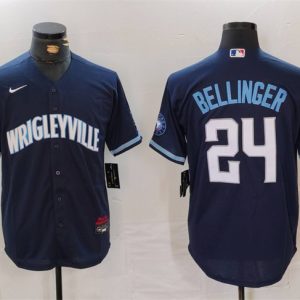 Chicago Cubs #24 Cody Bellinger Navy City Connect Cool Base Stitched Jersey