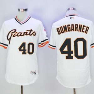 Giants #40 Madison Bumgarner White Flexbase Authentic Collection Cooperstown Stitched Jersey