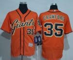 Giants #35 Brandon Crawford Orange Flexbase Authentic Collection Stitched Jerseys