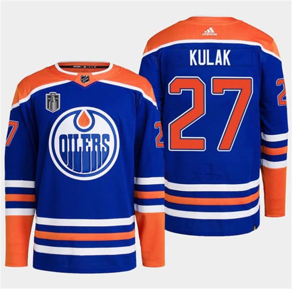 Edmonton Oilers #27 Brett Kulak Royal 2024 Stanley Cup Final Patch Stitched Jersey