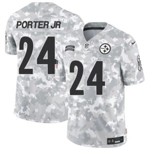 Pittsburgh Steelers #24 Joey Porter Jr. Arctic Camo 2024 F.U.S.E. Salute To Service Limited Stitched Jersey