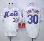Mets #30 Michael Conforto White(Blue Strip) Cool Base Stitched Jersey
