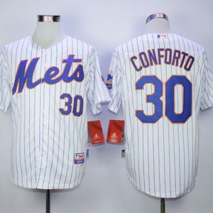 Mets #30 Michael Conforto White(Blue Strip) Cool Base Stitched Jersey