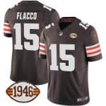 Cleveland Browns #15 Joe Flacco Brown 2025 F.U.S.E. With 1946 75th Anniversary Patch Vapor Limited Football Stitched Jersey