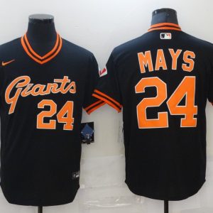 San Francisco Giants #24 Willie Mays Black Cool Base Stitched Jersey
