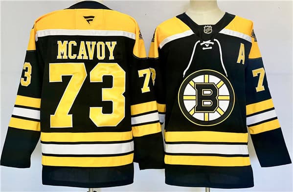 Boston Bruins #73 Charlie McAvoy Black 2024-25 With A Patch Home Stitched Jersey