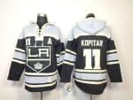 Kings #11 Anze Kopitar Black Sawyer Hooded Sweatshirt Stitched Jersey