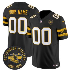 Pittsburgh Steelers Throwback 1933 Patch black Vapor Limited All Stitched Jerseys