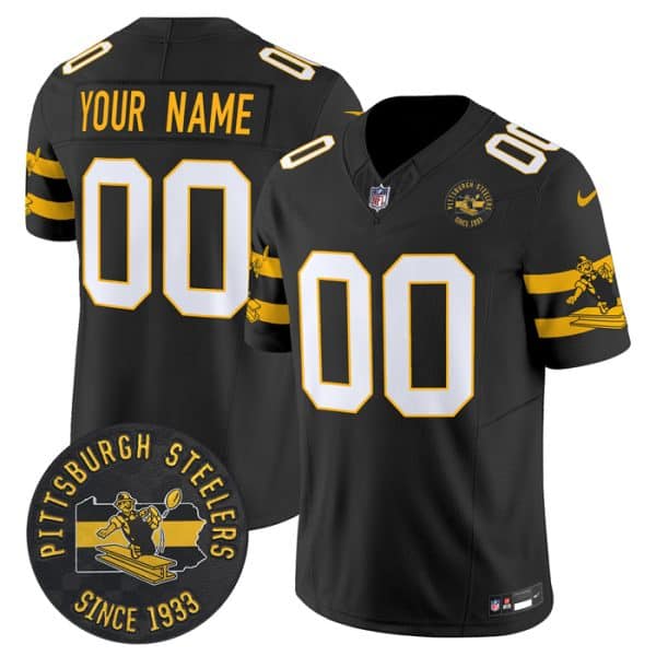 Pittsburgh Steelers Throwback 1933 Patch black Vapor Limited All Stitched Jerseys