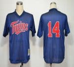 Mitchell And Ness 1991 Twins #14 Kent Hrbek Navy Blue Stitched Jersey