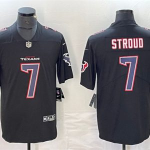 Houston Texans #7 C.J. Stroud Black Fashion With Patch Vapor Untouchable Limited Stitched Jersey