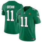 Philadelphia Eagles #11 A. J. Brown Green 2023 F.U.S.E. Throwback With 1-Star C Patch And John Madden Patch Vapor Limited Stitched Jersey
