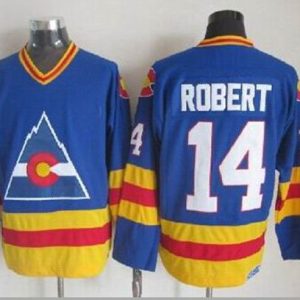 Avalanche #14 Rene Robert Blue CCM Throwback Stitched Jersey