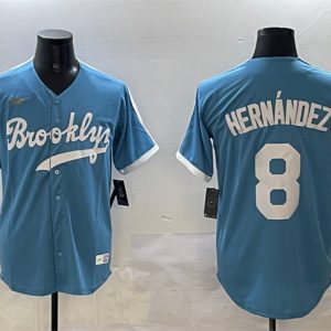 Brooklyn Dodgers #8 Enrique Hernandez Light Blue Stitched Jersey