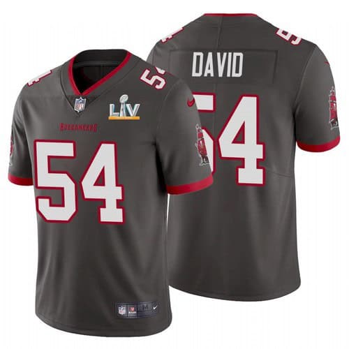 Tampa Bay Buccaneers #54 Lavonte David Grey 2021 Super Bowl LV Limited Stitched Jersey