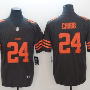 Cleveland Browns #24 Nick Chubb Brown Color Rush Limited Stitched Jersey