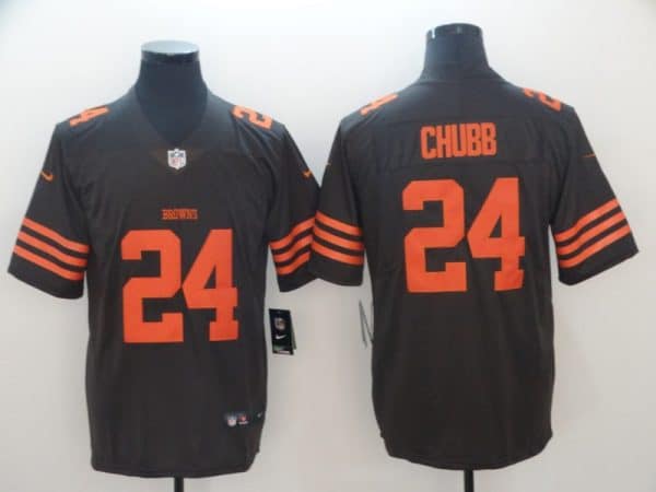 Cleveland Browns #24 Nick Chubb Brown Color Rush Limited Stitched Jersey