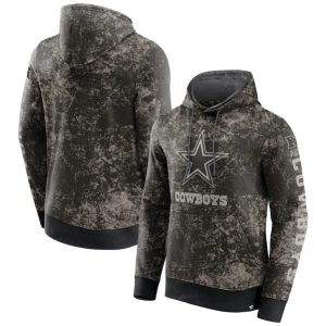 Dallas Cowboys Black Gray Blackout Tonal Pullover Hoodie
