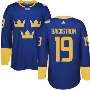 Team Sweden #19 Nicklas Backstrom Blue 2016 World Cup Stitched Jersey