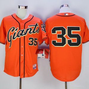 Giants #35 Brandon Crawford Orange Alternate Cool Base Stitched Jersey