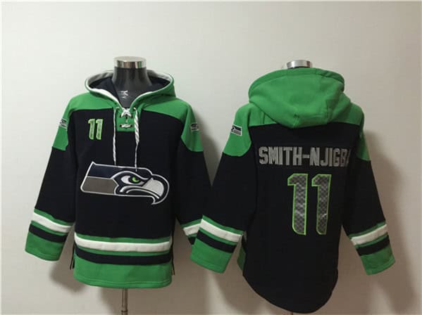 Seattle Seahawks #11 Jaxon Smith-Njigba Black Ageless Must-Have Lace-Up Pullover Hoodie