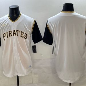 Pittsburgh Pirates Blank White Cool Base Stitched Jersey