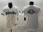 Milwaukee Brewers Team Big Logo White 'Gothic 414 Shadows Edition' Vapor Premier Limited Stitched Jersey