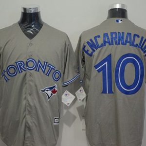 Blue Jays #10 Edwin Encarnacion Grey New Cool Base Stitched Jersey