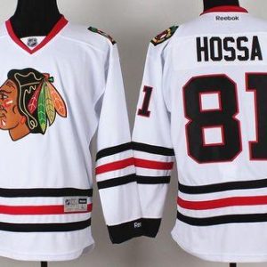 Blackhawks #81 Marian Hossa Stitched White Jersey