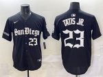 San Diego Padres #23 Fernando Tatis Jr. Black Gothic Edition Vapor Limited Stitched Jersey
