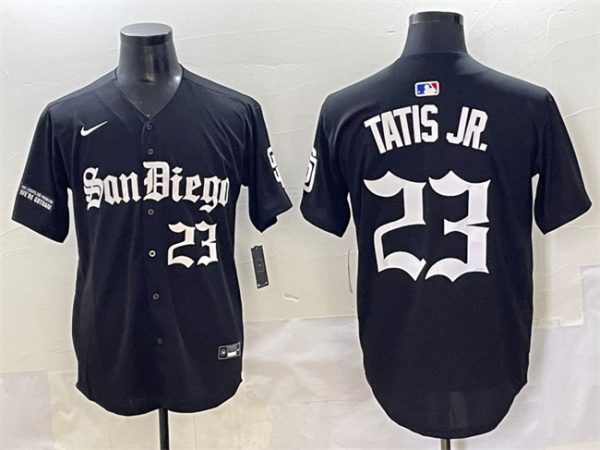 San Diego Padres #23 Fernando Tatis Jr. Black Gothic Edition Vapor Limited Stitched Jersey