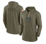 Minnesota Vikings 2022 Olive Salute To Service Tonal Pullover Hoodie