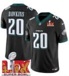 Philadelphia Eagles #20 Brian Dawkins Black 2025 Super Bowl LIX Patch Vapor Untouchable Limited Stitched Jersey