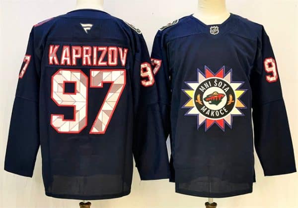 Minnesota Wild #97 Kirill Kaprizov Navy 2024-25 Stitched Jersey