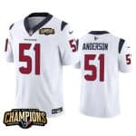 Houston Texans #51 Will Anderson Jr. White 2023 F.U.S.E. AFC South Champions Patch Vapor Untouchable Limited Stitched Jersey