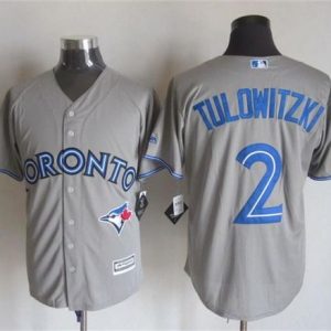 Blue Jays #2 Troy Tulowitzki Grey New Cool Base Stitched Jersey